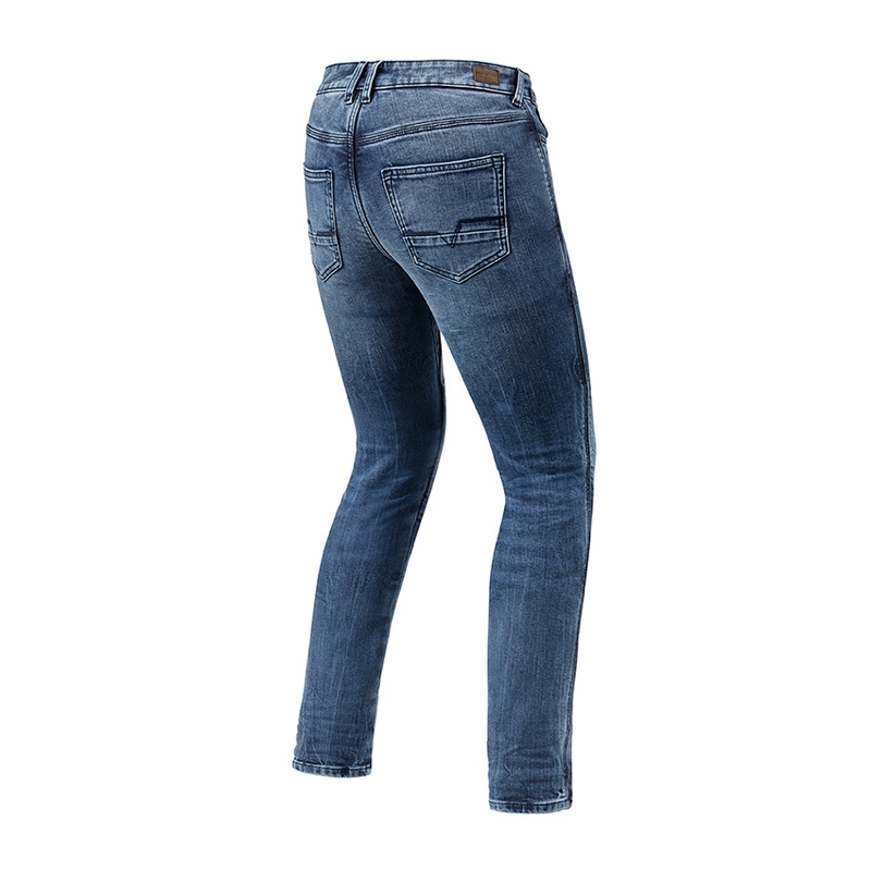 Blaue Revit Victoria Cropped Motorradjeans für Frauen Ausverkauf