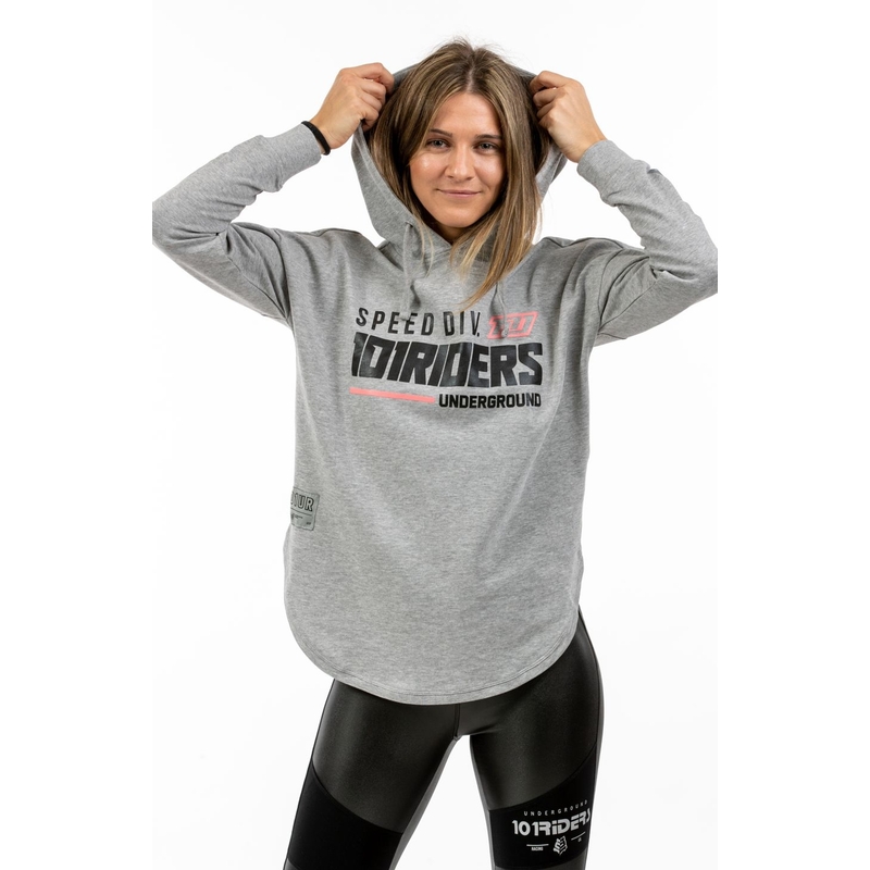 Damen Sweatshirt 101 Riders Flowy21 Melange grau