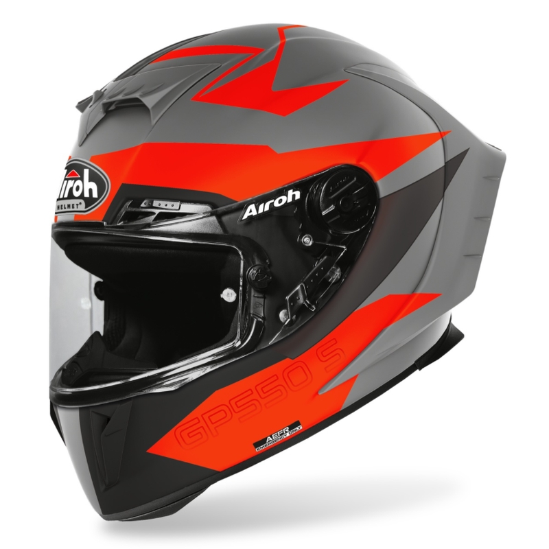 Integralhelm Airoh GP 550S Vector 2021 schwarz-grau-orange