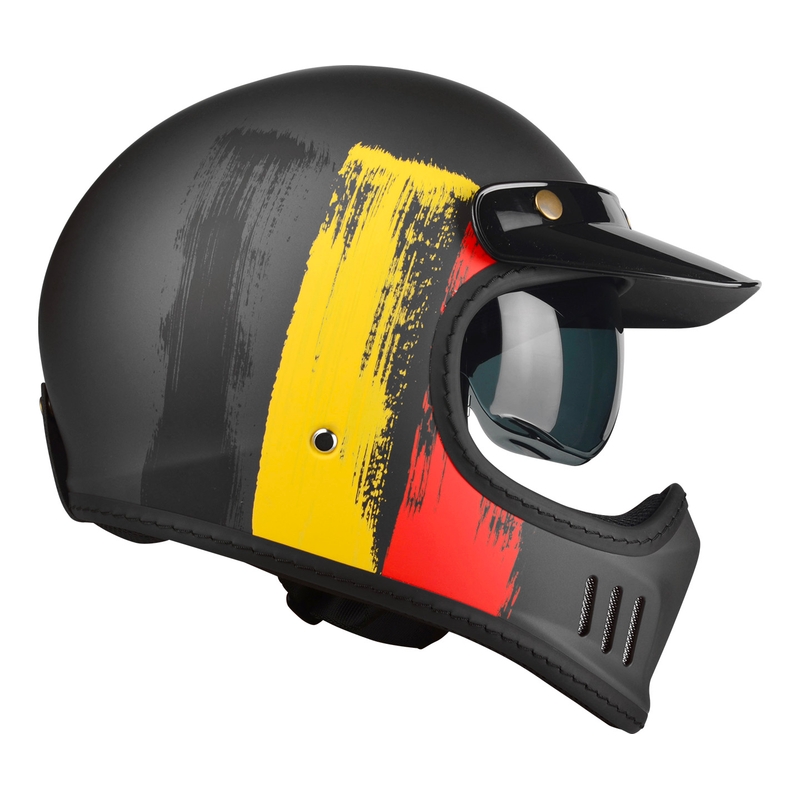 Motorradhelm Lazer Cross TT Belgien schwarz-rot-gelb