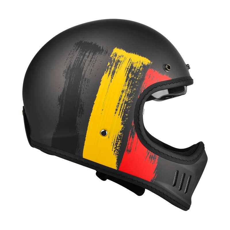 Motorradhelm Lazer Cross TT Belgien schwarz-rot-gelb