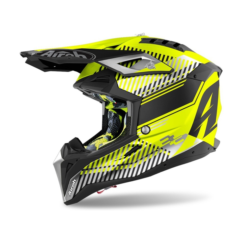 Motocross Helm Airoh Aviator 3.0 Wave 2022 grau-fluo gelb Ausverkauf