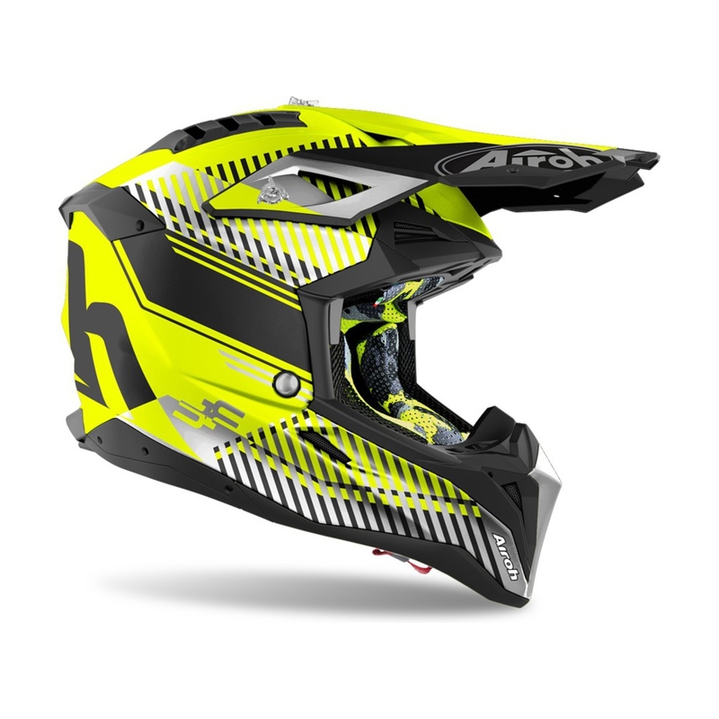 Motocross Helm Airoh Aviator 3.0 Wave 2022 grau-fluo gelb Ausverkauf