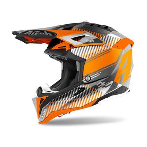 Motocross Helm Airoh Aviator 3.0 Wave 2022 orange-grau-weiß Ausverkauf