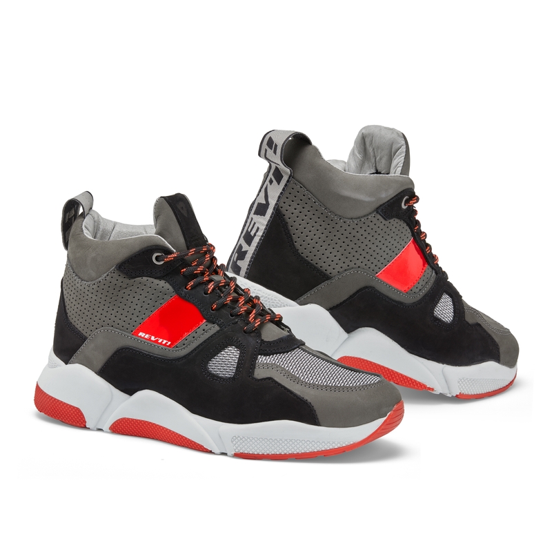 Revit Astro schwarz-grau-fluorrote Motorradstiefel