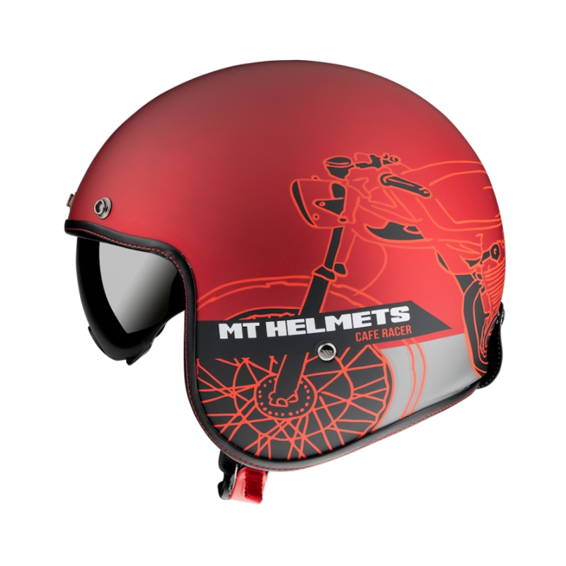 Offener Helm MT LeMans OF507SV LeMans 2 SV Cafe Racer rot Ausverkauf