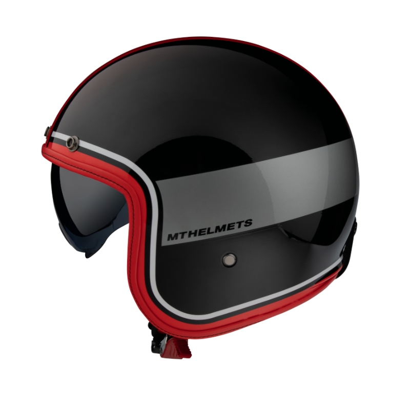 Offener Helm MT LeMans 2 SV Tant Schwarz-Rot-Grau Ausverkauf