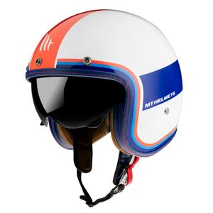 Offener Helm MT LeMans 2 SV Tant weiß-blau-rot