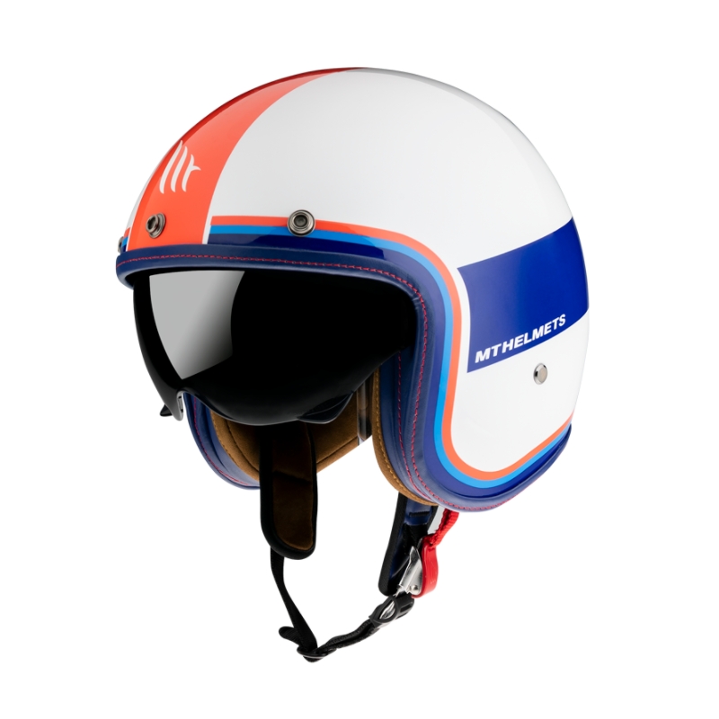 Offener Helm MT LeMans 2 SV Tant weiß-blau-rot