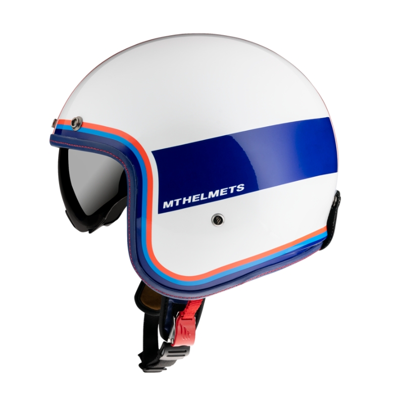 Offener Helm MT LeMans 2 SV Tant weiß-blau-rot
