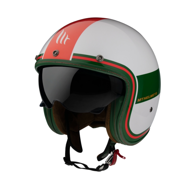 Offener Helm MT LeMans 2 SV Tant weiß-grün-rot