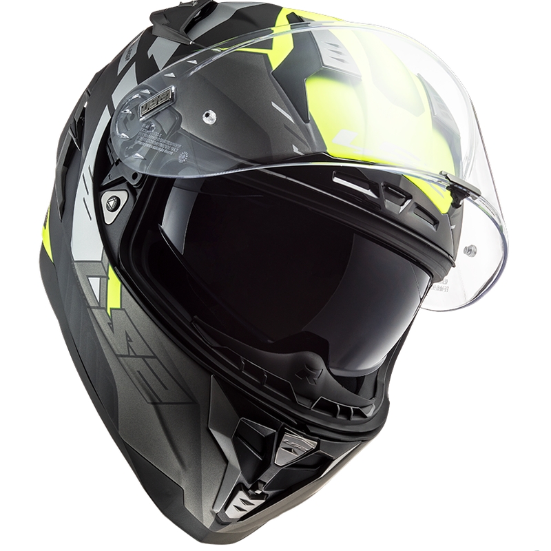 Integral-Motorradhelm LS2 FF327 Challenger Allert schwarz-grau-fluo gelb