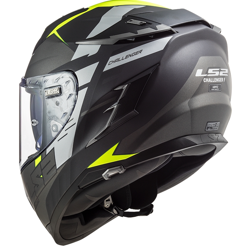 Integral-Motorradhelm LS2 FF327 Challenger Allert schwarz-grau-fluo gelb