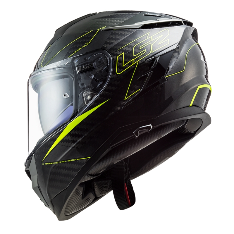 Integral Motorradhelm LS2 FF327 Challenger CT2 Fold schwarz-fluo gelb