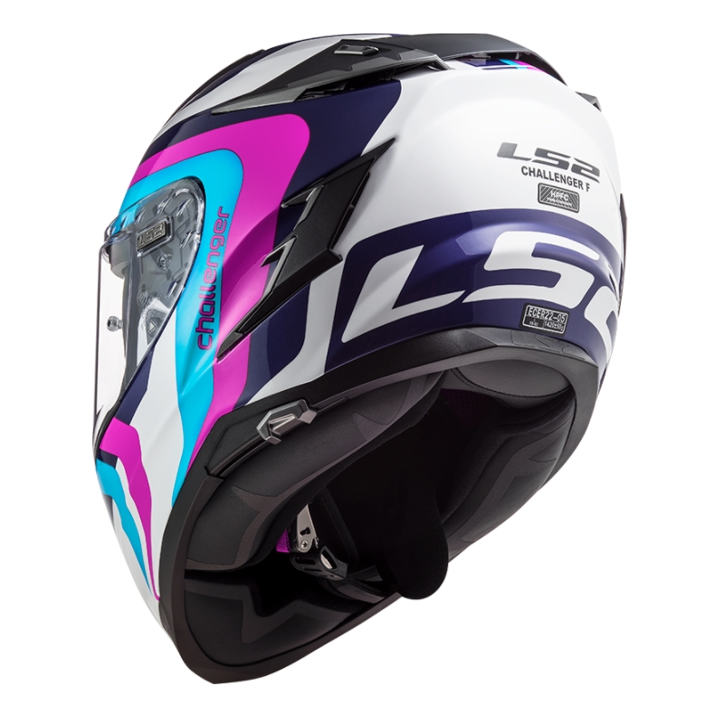 Integral Motorradhelm LS2 FF327 Challenger Galactic weiß-blau-rosa Ausverkauf