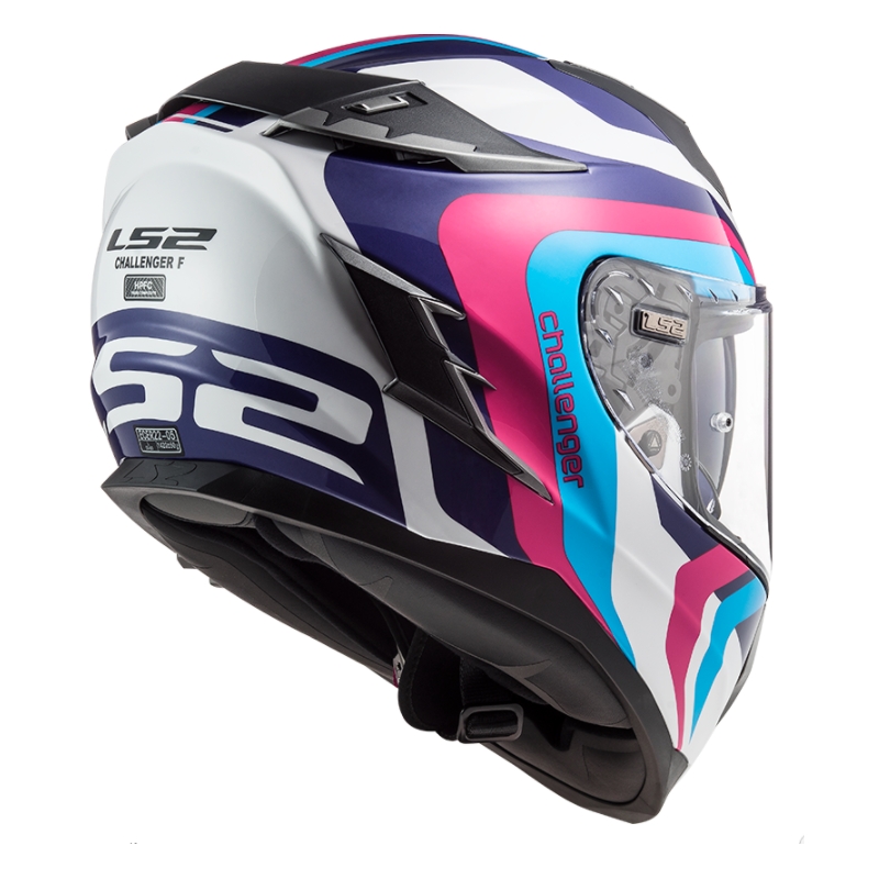 Integral Motorradhelm LS2 FF327 Challenger Galactic weiß-blau-rosa Ausverkauf