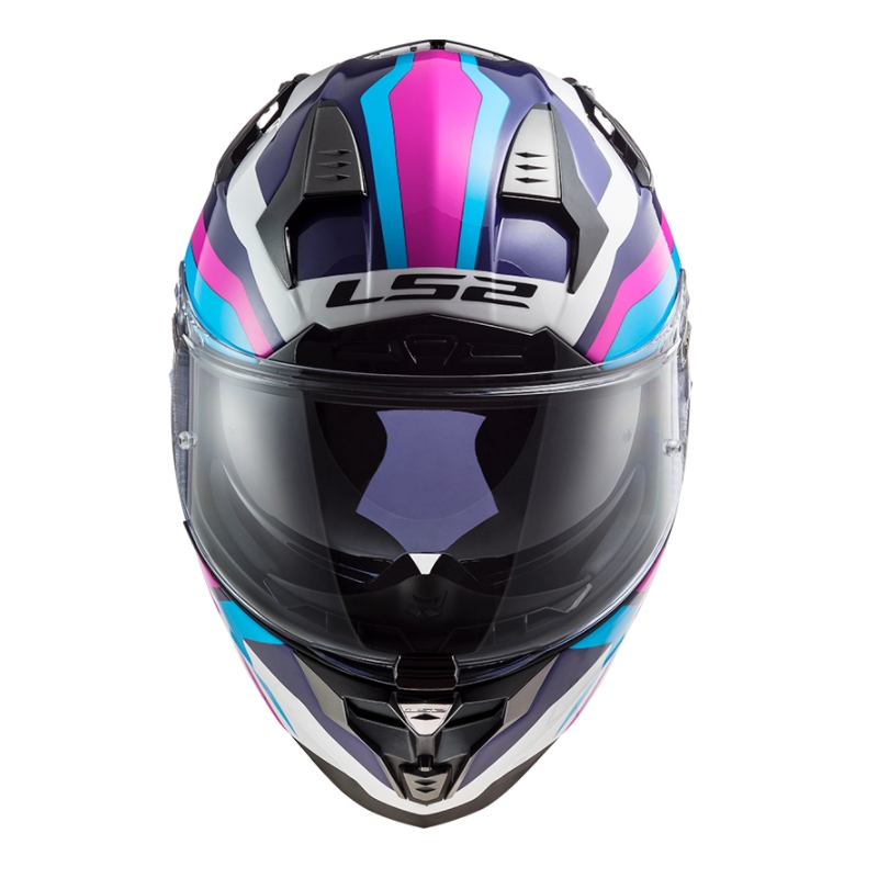 Integral Motorradhelm LS2 FF327 Challenger Galactic weiß-blau-rosa Ausverkauf