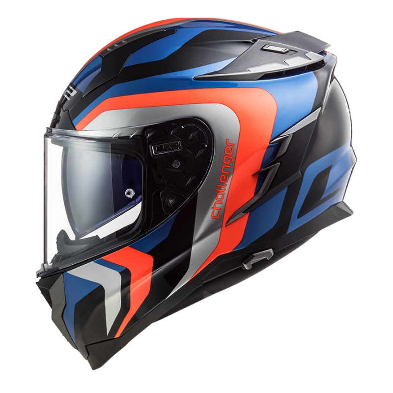 Integral Motorradhelm LS2 FF327 Challenger Galactic blau-orange-grau Ausverkauf