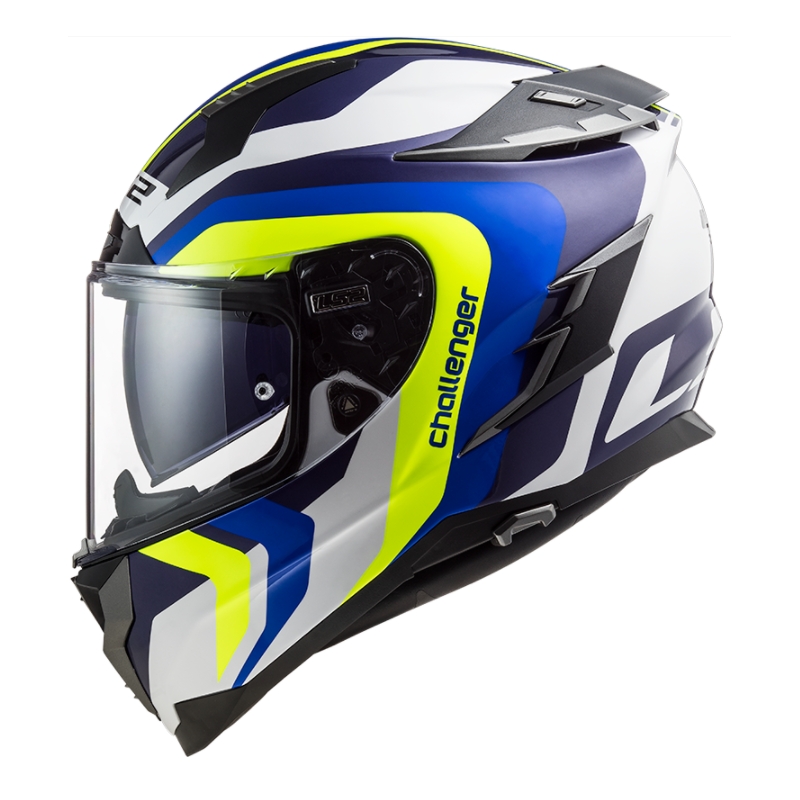 Integral Motorradhelm LS2 FF327 Challenger Galactic blau-weiß-fluo gelb Ausverkauf