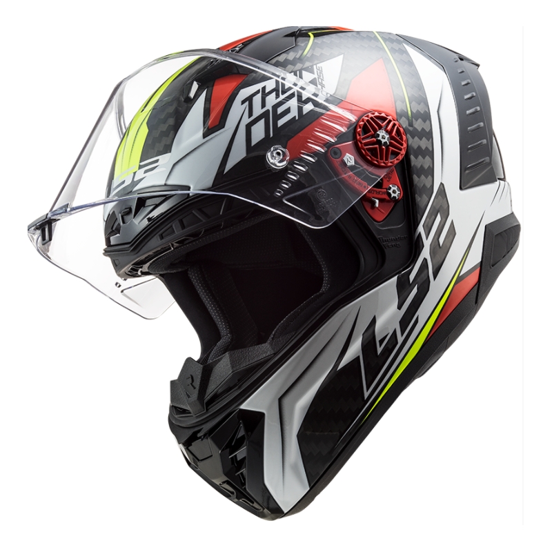 LS2 FF805 Thunder C Chase schwarz, weiß und rot Integral Motorradhelm Ausverkauf