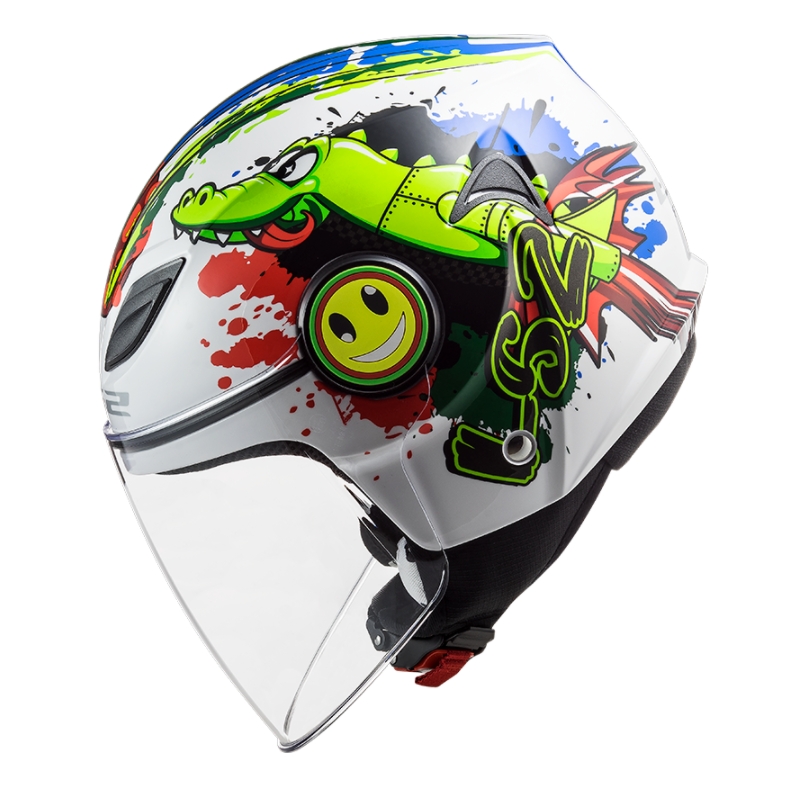 Offener Motorradhelm für Kinder LS2 OF602 Funny Croco weiß