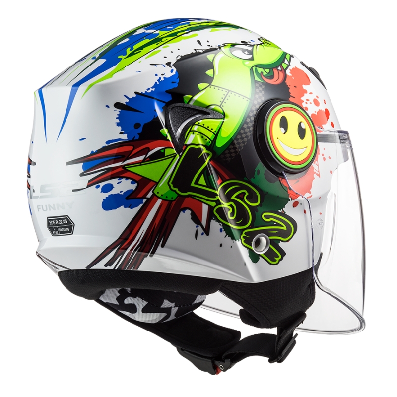 Offener Motorradhelm für Kinder LS2 OF602 Funny Croco weiß