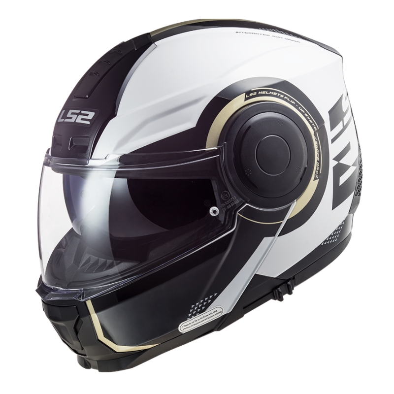 Klappbarer Motorradhelm LS2 FF902 Scope Arch weiß-schwarz