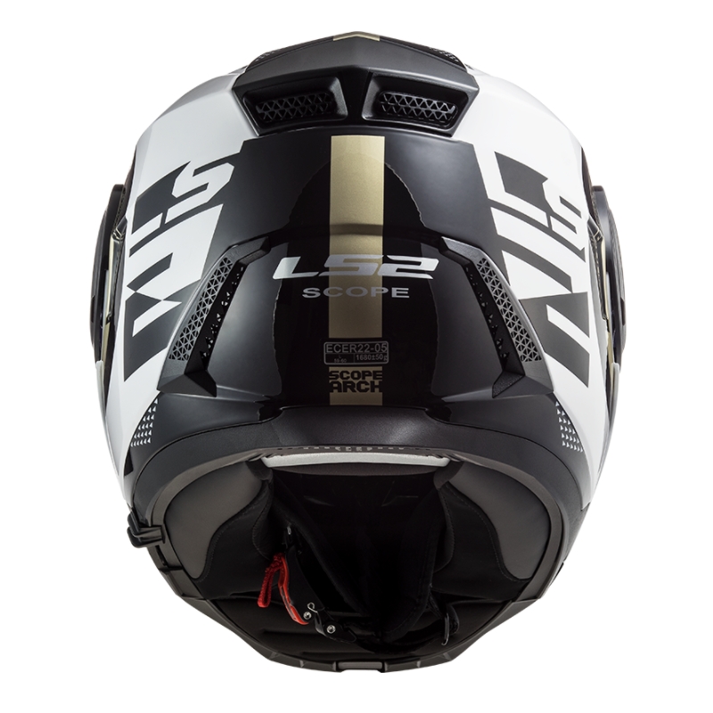 Klappbarer Motorradhelm LS2 FF902 Scope Arch weiß-schwarz