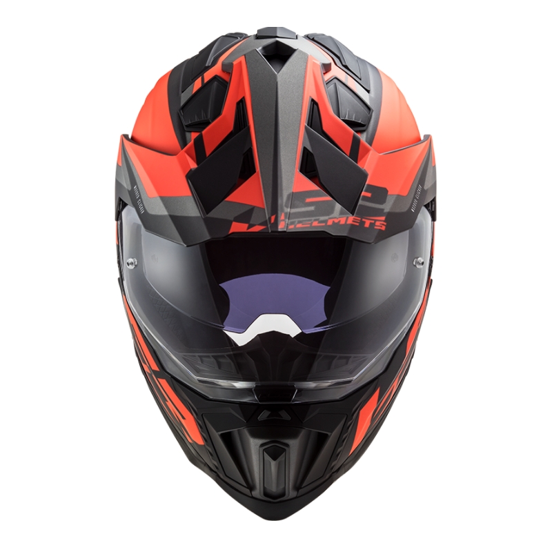 Enduro-Helm LS2 MX701 Explorer Alter schwarz-orange-grau