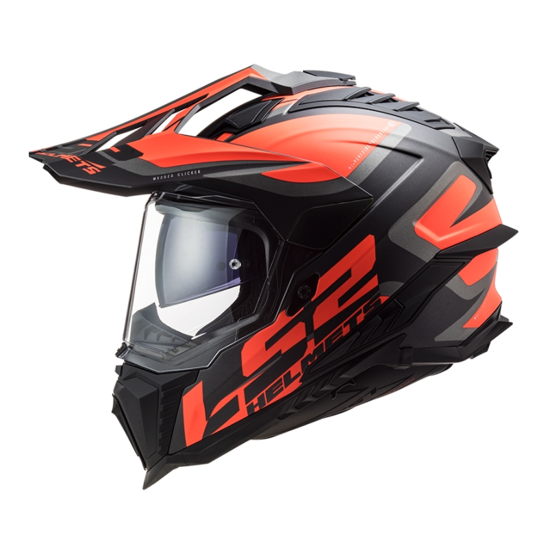 Enduro-Helm LS2 MX701 Explorer Alter schwarz-orange-grau