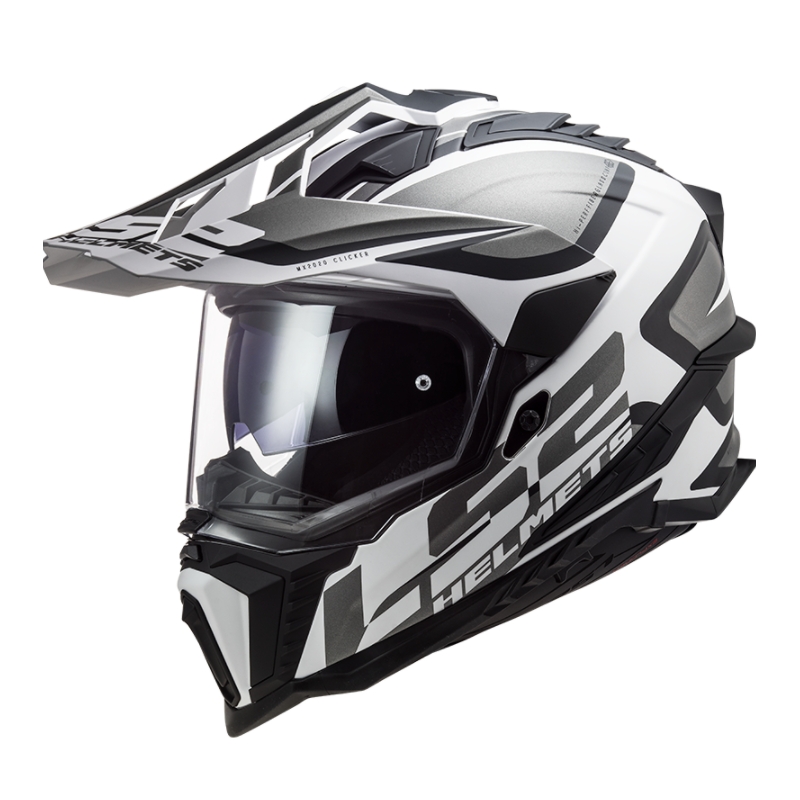 Enduro-Helm LS2 MX701 Explorer Alter weiß-schwarz-grau