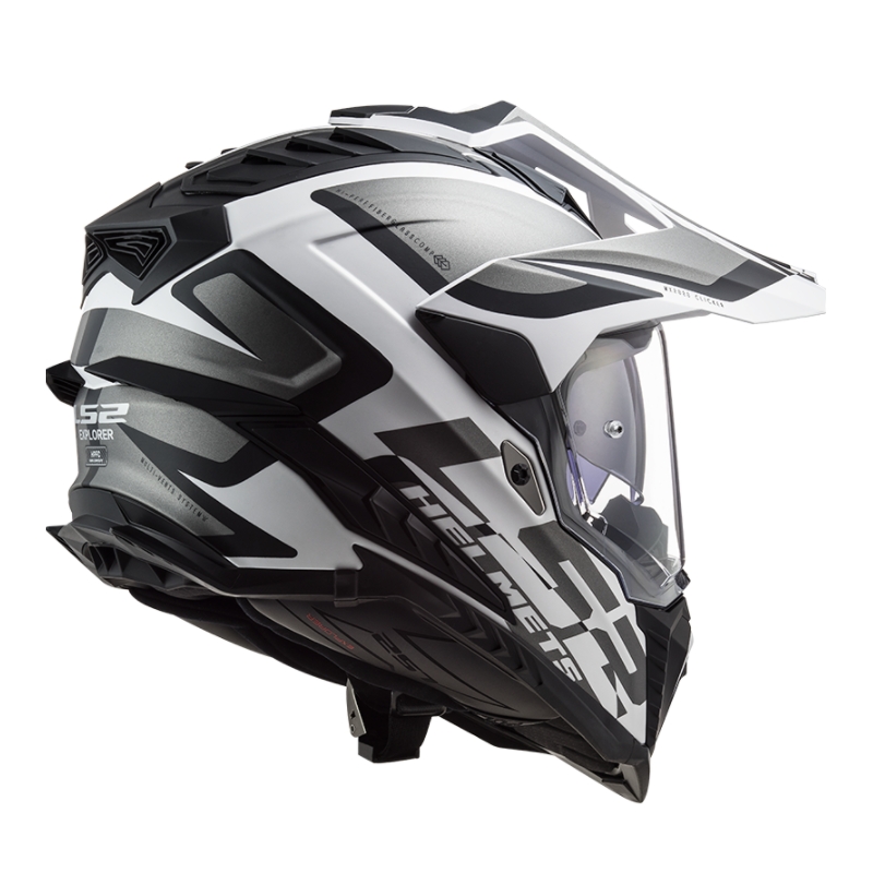 Enduro-Helm LS2 MX701 Explorer Alter weiß-schwarz-grau