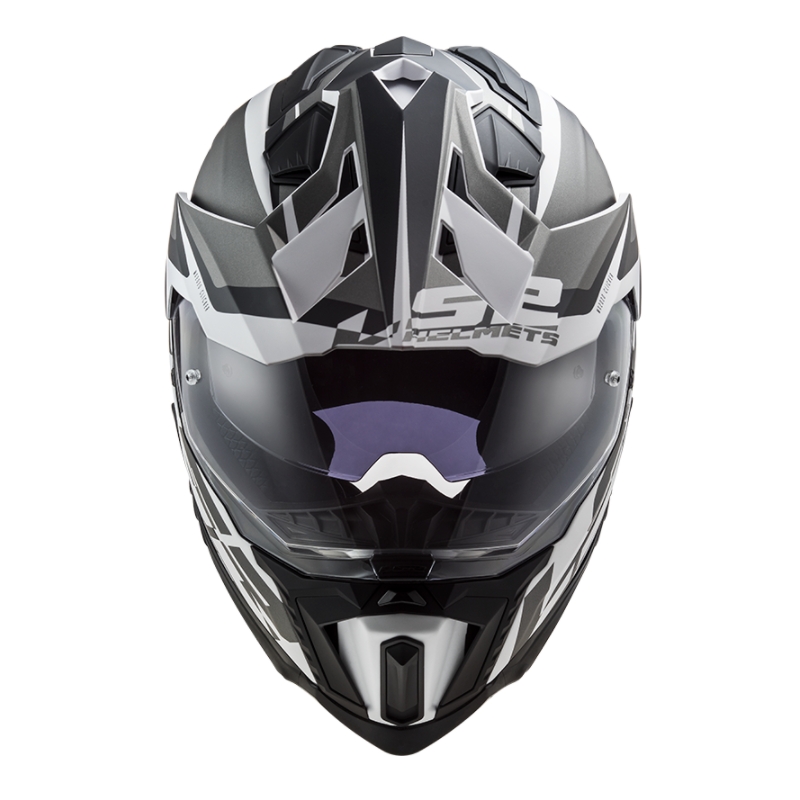 Enduro-Helm LS2 MX701 Explorer Alter weiß-schwarz-grau