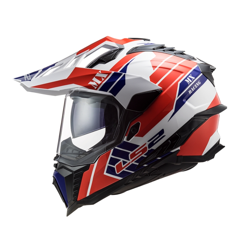Enduro-Helm LS2 MX701 Explorer Atlantis weiß-blau-rot Ausverkauf