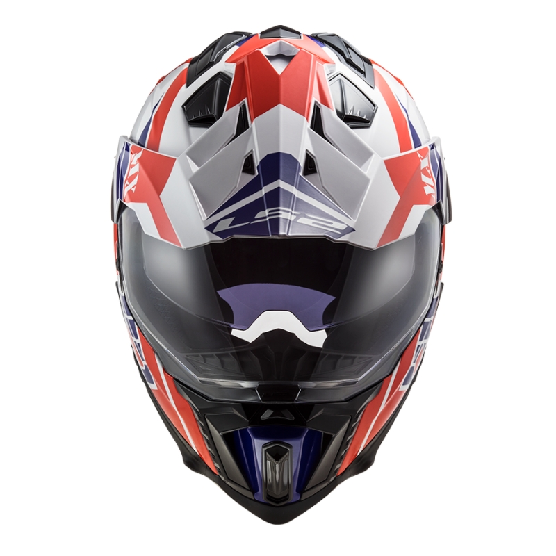 Enduro-Helm LS2 MX701 Explorer Atlantis weiß-blau-rot Ausverkauf