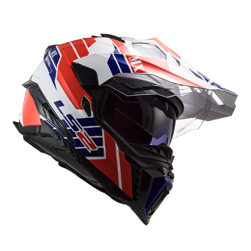 Enduro-Helm LS2 MX701 Explorer Atlantis weiß-blau-rot Ausverkauf