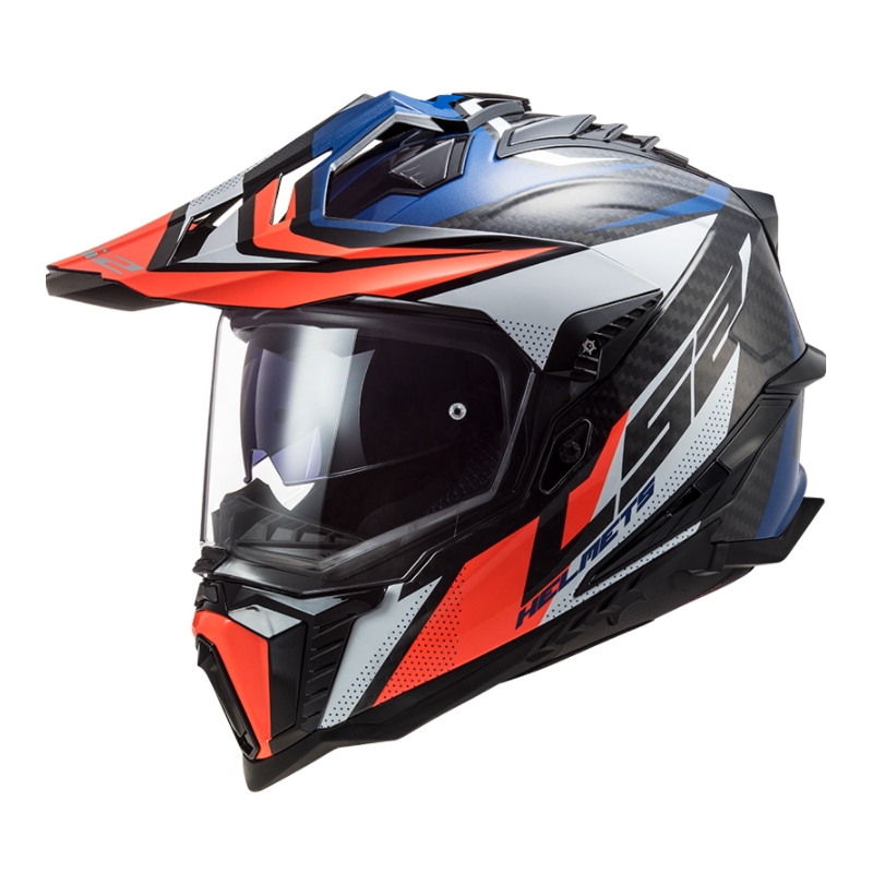 Endurohelm LS2 MX701 Explorer C Focus weiß-blau-rot
