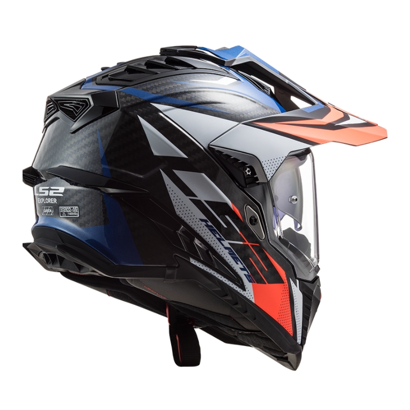 Endurohelm LS2 MX701 Explorer C Focus weiß-blau-rot