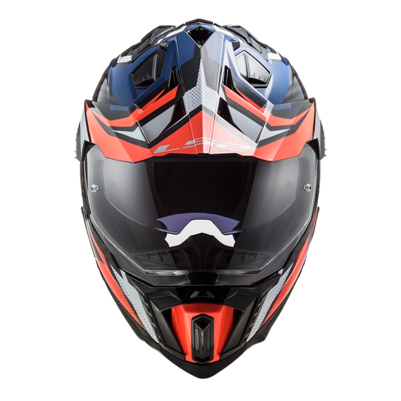 Endurohelm LS2 MX701 Explorer C Focus weiß-blau-rot