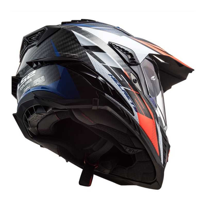 Endurohelm LS2 MX701 Explorer C Focus weiß-blau-rot