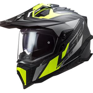Enduro-Helm LS2 MX701 Explorer C Focus schwarz-grau-fluo gelb