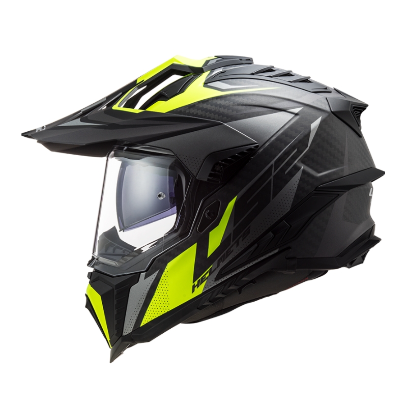 Enduro-Helm LS2 MX701 Explorer C Focus schwarz-grau-fluo gelb