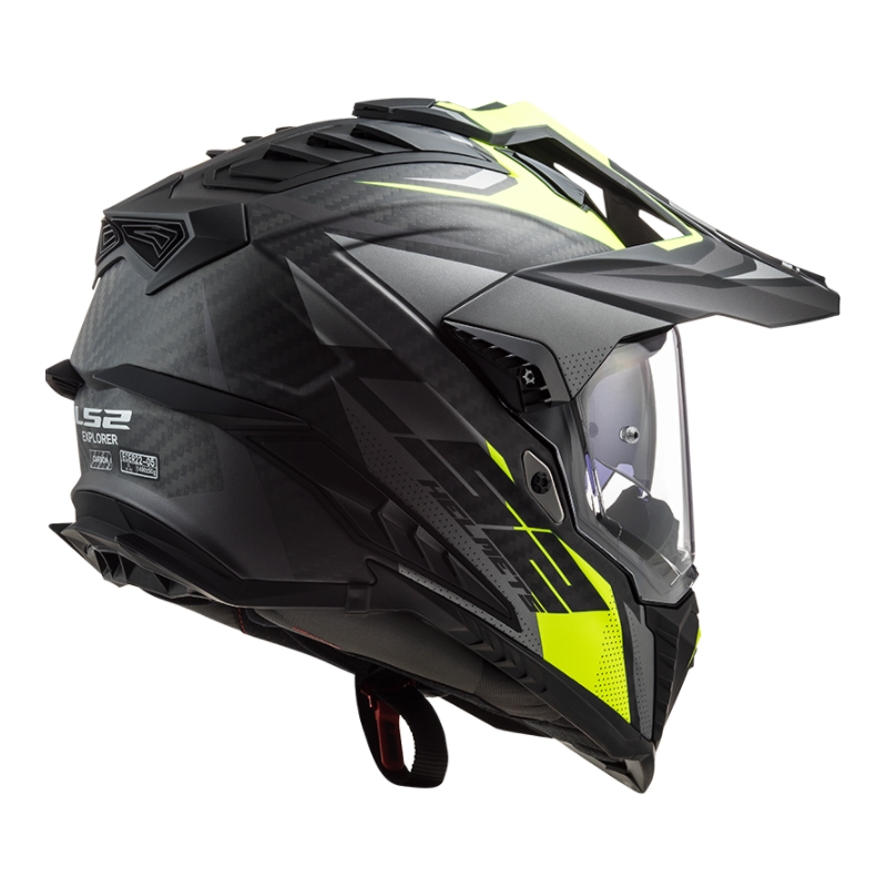 Enduro-Helm LS2 MX701 Explorer C Focus schwarz-grau-fluo gelb