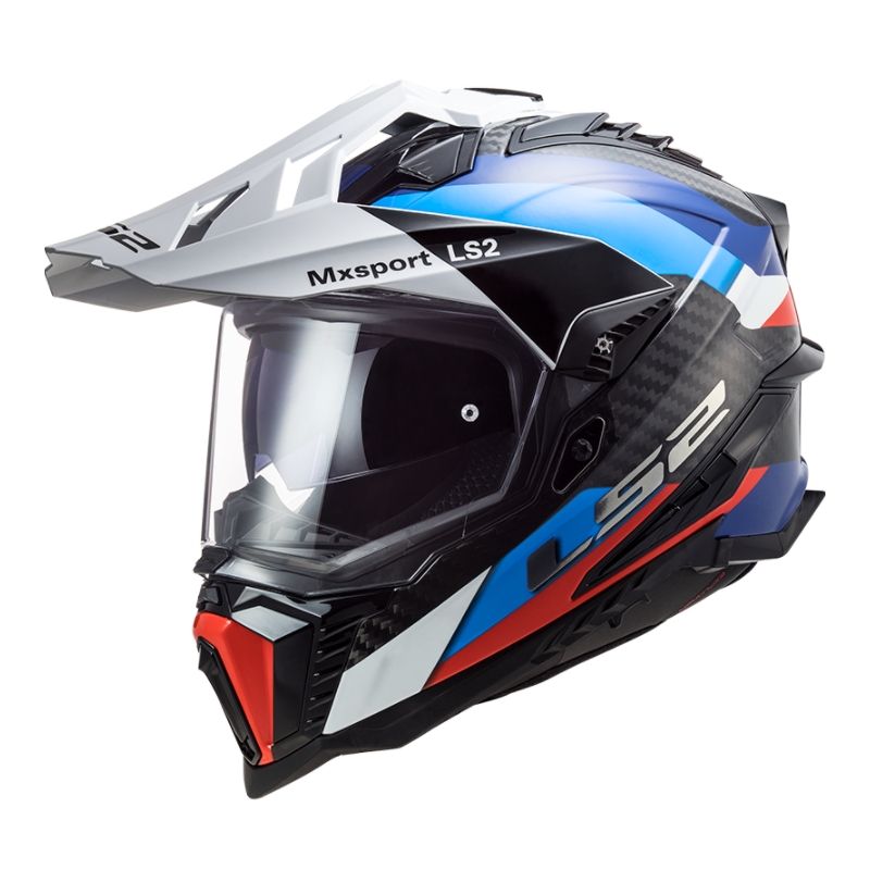 Enduro-Helm LS2 MX701 Explorer C Frontier schwarz-blau-weiß