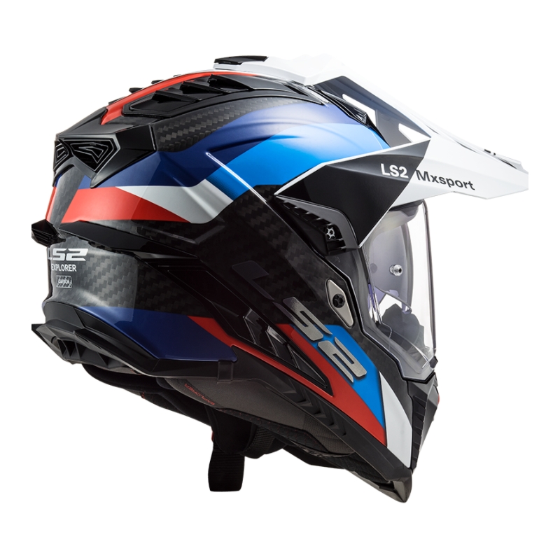 Enduro-Helm LS2 MX701 Explorer C Frontier schwarz-blau-weiß