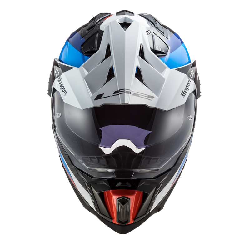 Enduro-Helm LS2 MX701 Explorer C Frontier schwarz-blau-weiß