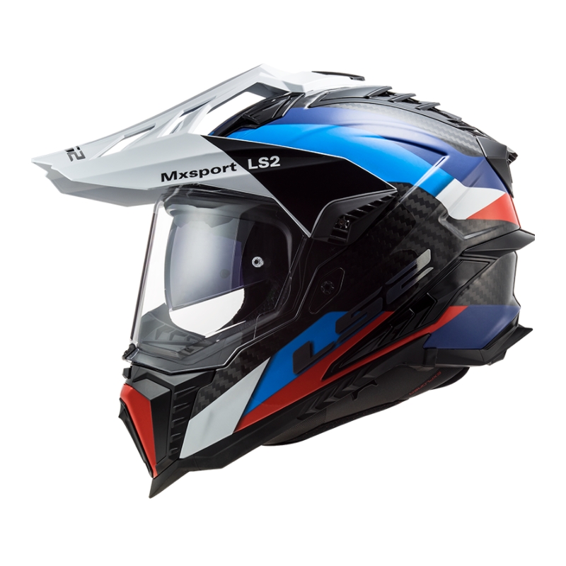 Enduro-Helm LS2 MX701 Explorer C Frontier schwarz-blau-weiß