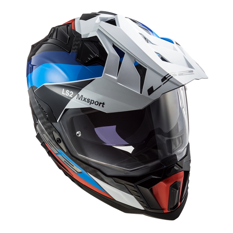 Enduro-Helm LS2 MX701 Explorer C Frontier schwarz-blau-weiß