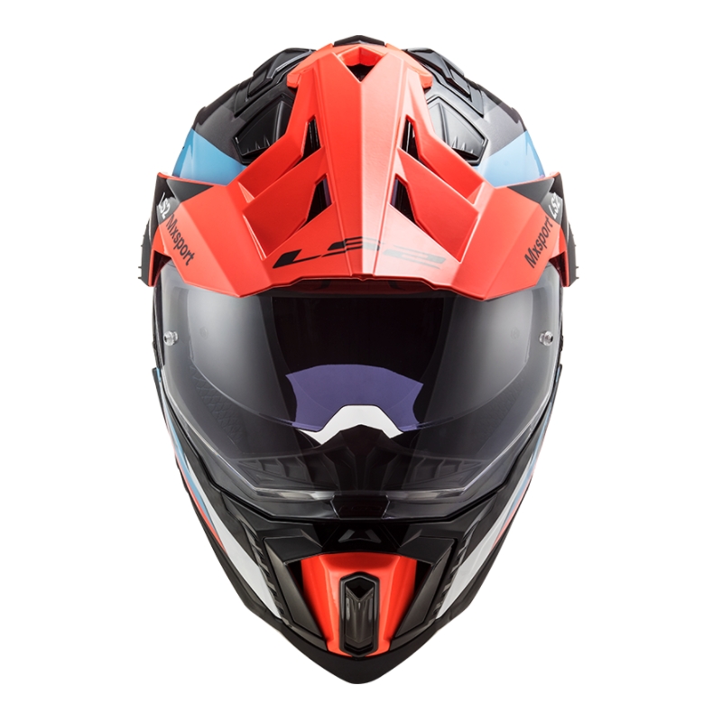 Enduro-Helm LS2 MX701 Explorer C Frontier schwarz-orange-blau
