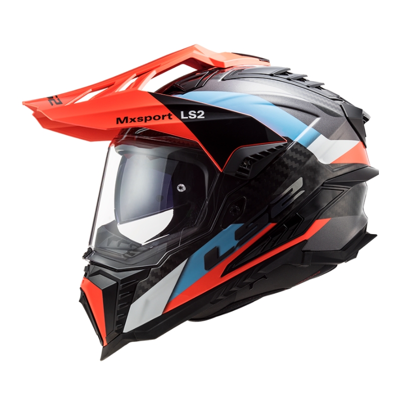 Enduro-Helm LS2 MX701 Explorer C Frontier schwarz-orange-blau